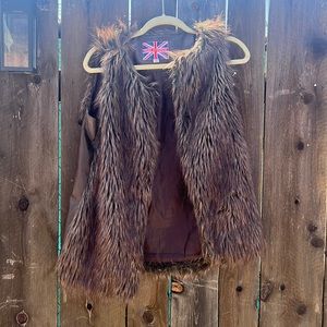 Shag faux fur vest